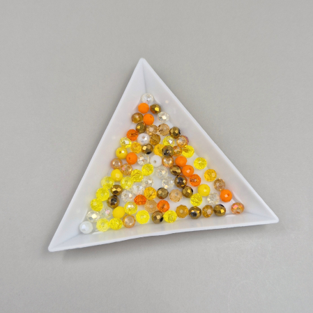 Margele - Margele fatetate 3x4mm mix galben