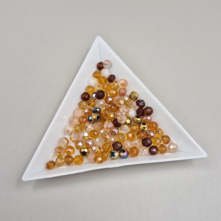 Margele - Margele fatetate 3x4mm mix maro