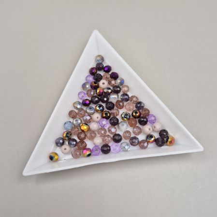 Mov/ violet - Margele fatetate 3x4mm mix mov