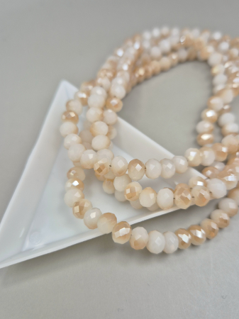 Ivoire - Margele fatetate 6x4mm crem/ amber