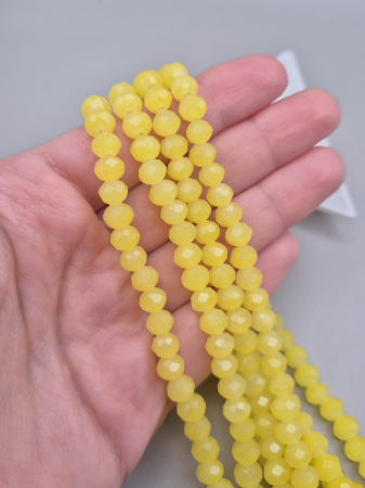 Margele - Margele fatetate 6x4mm galben