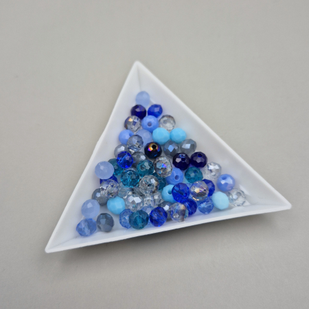 Margele - Margele fatetate 6x4mm mix albastru