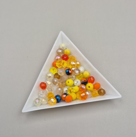 Margele - Margele fatetate 6x4mm mix galben