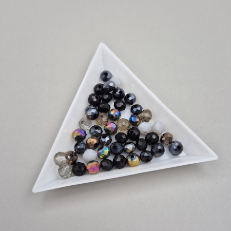 Negru - Margele fatetate 6x4mm mix negru