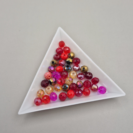 Rosu - Margele fatetate 6x4mm mix rosu