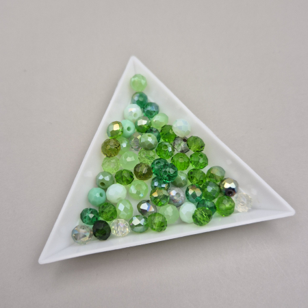 Margele - Margele fatetate 6x4mm mix verde