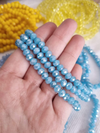 Fatetate 6x4mm - Margele fatetate Bleu opac AB 6x4mm