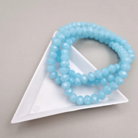 Fatetate 6x4mm - Margele fatetate Bleu pal opac 6x4mm