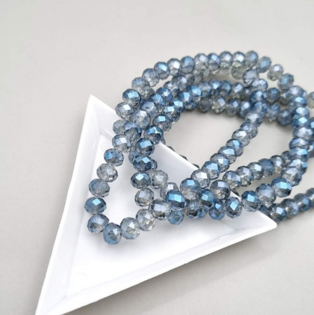 Fatetate 6x4mm - Margele fatetate Blue/ Grey 6x4mm