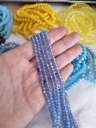 Fatetate 3x4mm - Margele fatetate Blue royal Ab 3x4mm