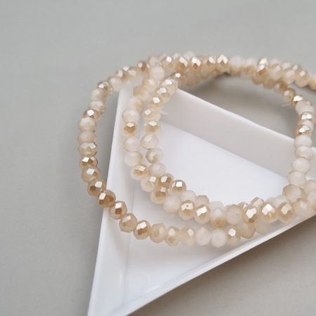 Ivoire - Margele fatetate crem/ amber AB 3x4mm