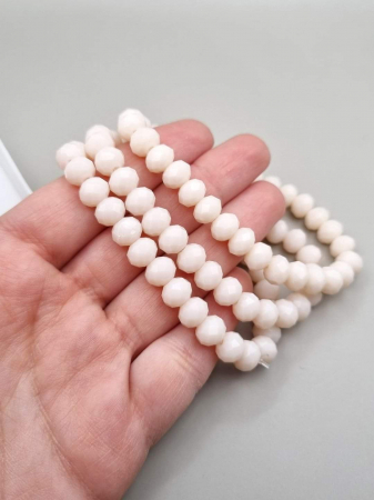 Ivoire - Margele fatetate Crem opac 8x6mm