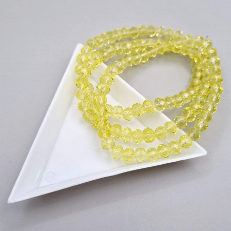 Fatetate 6x4mm - Margele fatetate Galben transparent 6x4mm