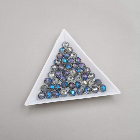 Fatetate 6x4mm - Margele fatetate Gri/ AB 6x4m