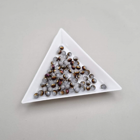 Gri/ Grafit - Margele fatetate Gri/ Mov metalizat 3x4mm