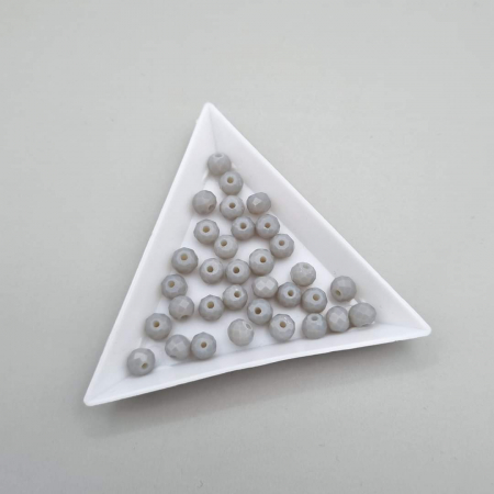 Fatetate 6x4mm - Margele fatetate Gri opac 6x4mm