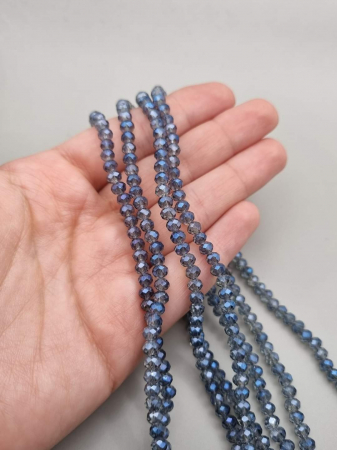 Margele - Margele fatetate Ink blue 3x4mm