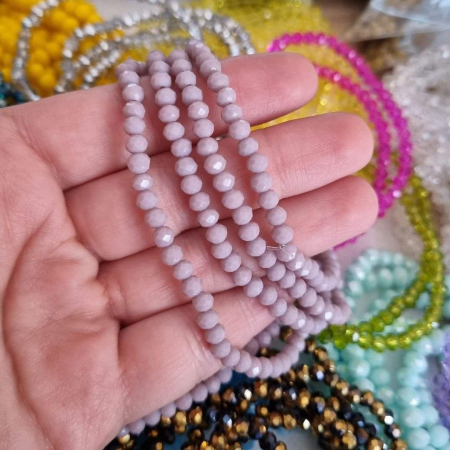 Mov/ violet - Margele fatetate Lila opac 3x4mm