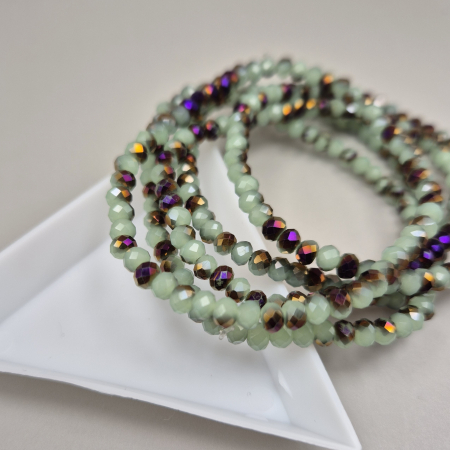 Mov/ violet - Margele fatetate Menta/ mov metalizat 3x4mm