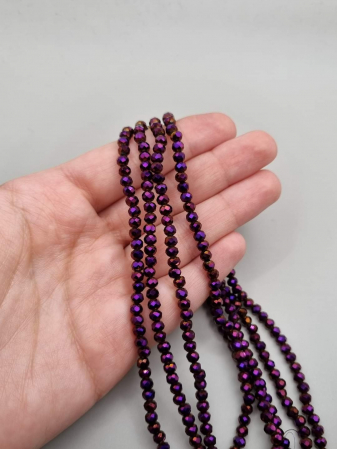 Mov/ violet - Margele fatetate Mov metalizat 3x4mm