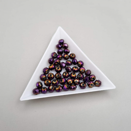 Fatetate 6x4mm - Margele fatetate Mov metalizat 6x4mm