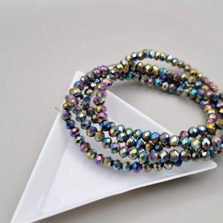 Margele - Margele fatetate Multicolor metalizat 3x4mm