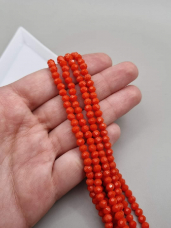 Fatetate 3x4mm - Margele fatetate Portocaliu inchis