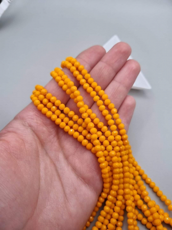 Portocaliu - Margele fatetate Protocaliu opac 3x4mm