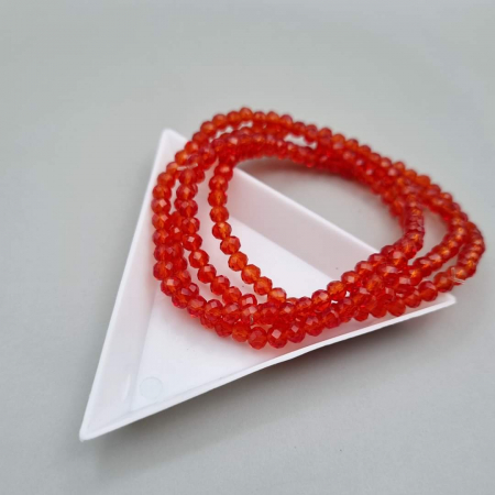 Fatetate 3x4mm - Margele fatetate Rosu transparent 3x4mm