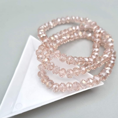 Fatetate 6x4mm - Margele fatetate Roz AB 6x4mm