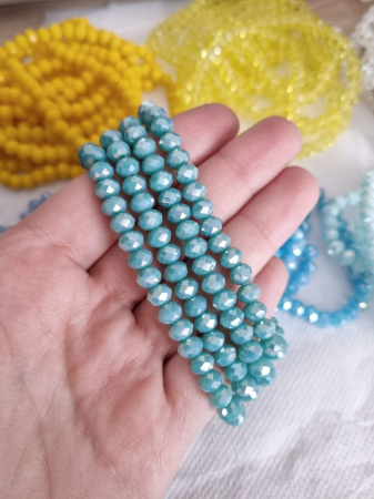 Fatetate 6x4mm - Margele fatetate Turcoaz AB 6x4mm