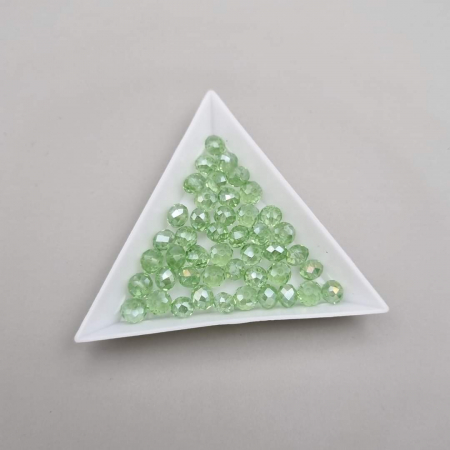 Fatetate 6x4mm - Margele fatetate Verde deschis 6x4mm