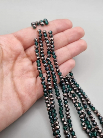 Margele - Margele fatetate Verde inchis/ Maro 3x4mm