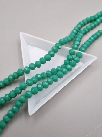 Fatetate 6x4mm - Margele fatetate Verde opac 6x4mm