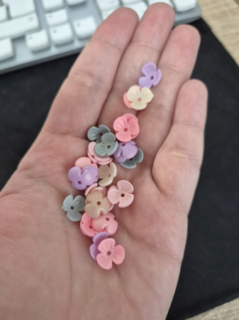Accesorii Acrilice - Mix flori acril 10mm sidefate