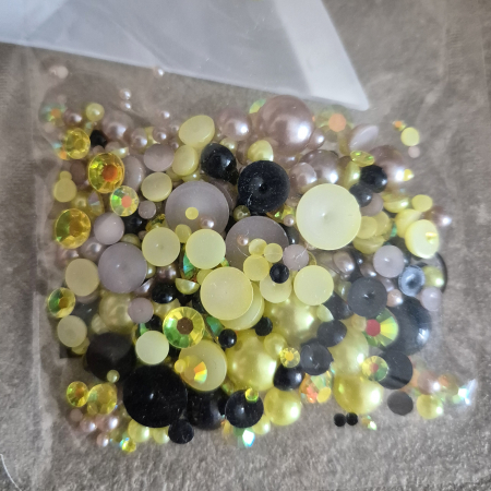 Jumatati perle - Mix jumatati perle/strasuri 10 grame