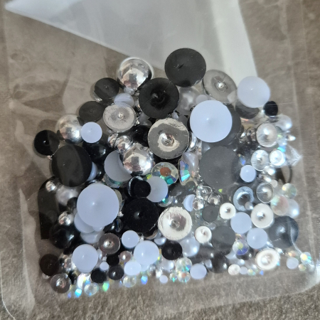 Jumatati perle - Mix jumatati perle/strasuri 10 grame