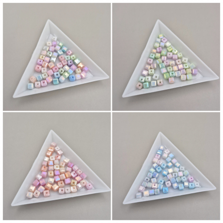 Alte forme - Mix margele cub 4mm - 30 buc/set