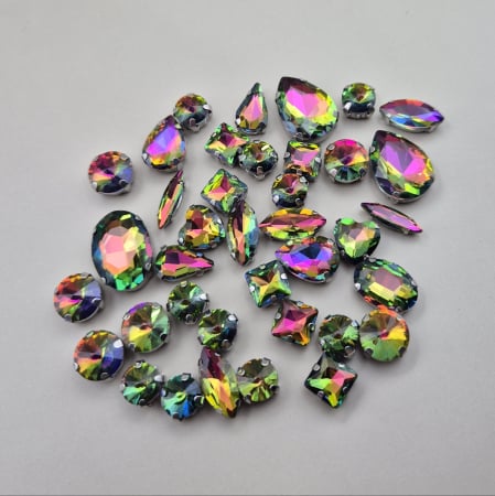 Albastru - Mix strasuri multicolor