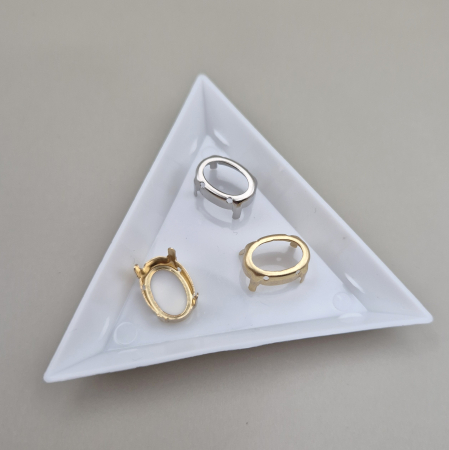 Strasuri sticla si rasina - Montura pentru stras 10x14mm oval