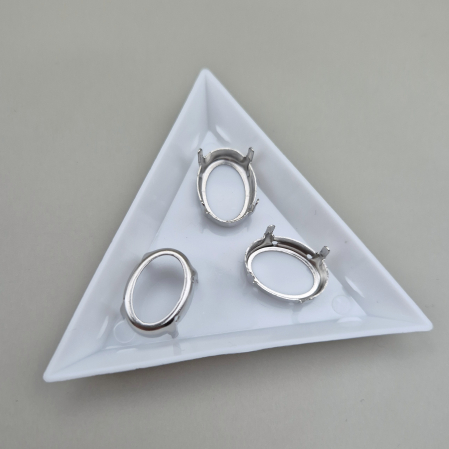 Strasuri sticla si rasina - Montura pentru stras 13x18mm oval