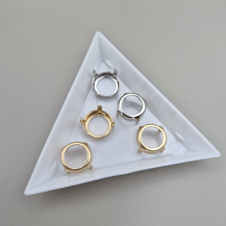 Strasuri sticla si rasina - Montura pentru stras rotund 12mm auriu/argintiu