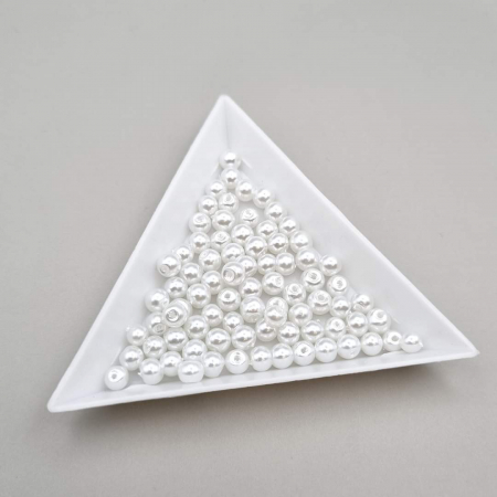 Alb - Perle sticla Alb 4mm