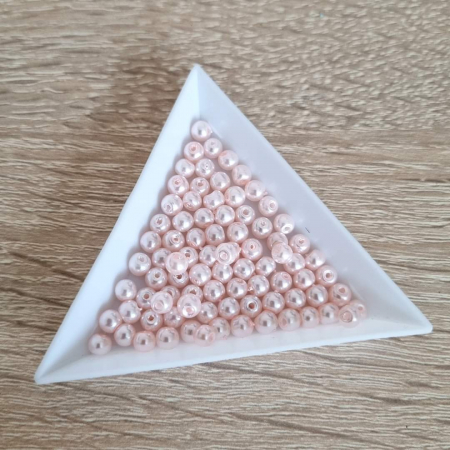 Perle sticla - Perle sticla Roz deschis 4mm