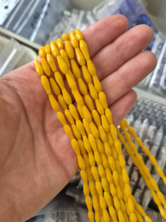 Galben/ Topaz - Sirag margele lacrima 4x9mm topaz ~60 bucati