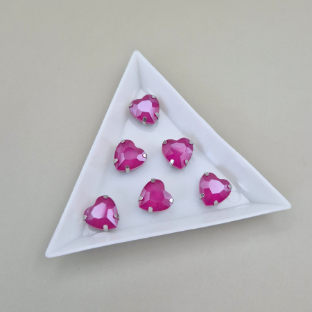 Strasuri - culori speciale - toate formele - Stras 10mm inima roz inchis jelly