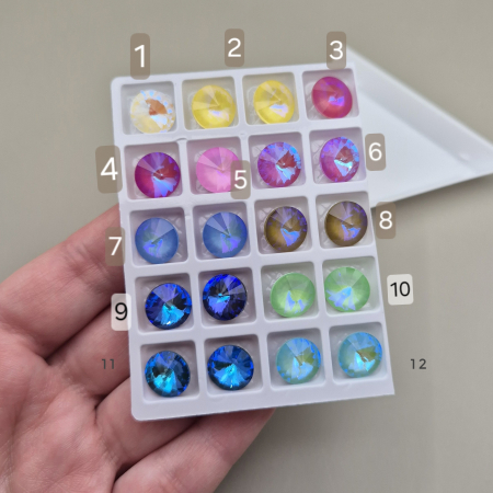 Strasuri sticla si rasina - Stras 10mm mocha - 12 culori