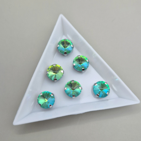 Strasuri - culori speciale - toate formele - Stras 10mm rotund smarald AB