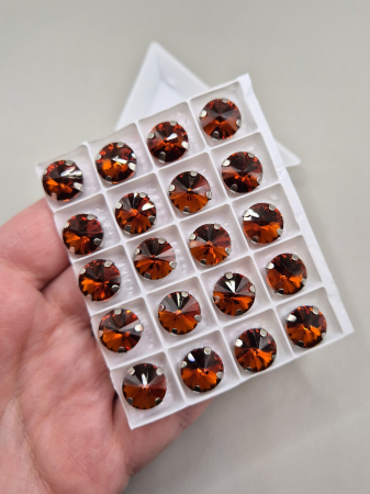 Strasuri Rotunde si Ovale - Stras 10mm Tea color