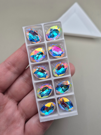 Stras 10x14mm aquamarine ST [1]